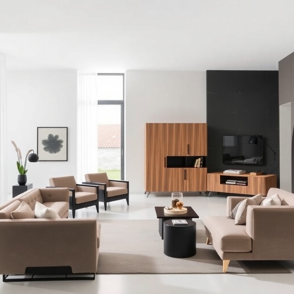 Tendencias de decoración 2025 con muebles modernos y minimalistas